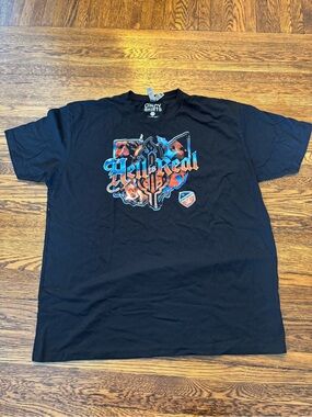 FC CINCINNATI (Cincy T shirts) HELL IS REAL RETRO FLAME Black 'Hell is Real'